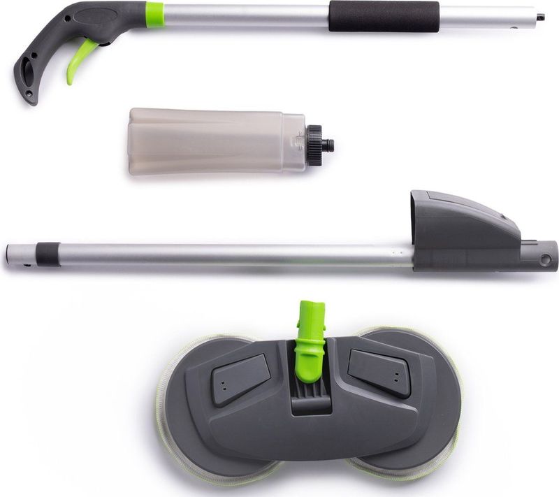 Shine - Cyclonic Mop - Dweilsysteem - Grijs/Groen - Roterende Dweil met Sprayer en 2-Delige Steel