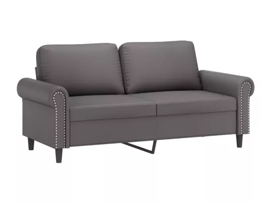 Ensemble de canapés 3 pcs avec coussins gris similicuir