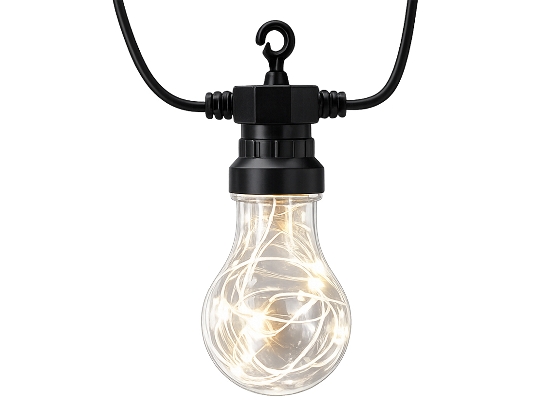 Party Lights transparante peervormige lichtslinger - warm white
