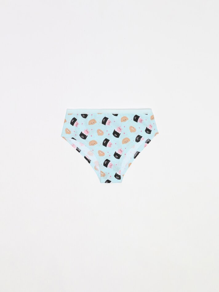 Pacote com 7 calcinhas hipster estampadas - Cores variadas