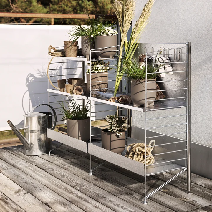 String - Outdoor Bodenleiter für String Regal 85 x 30 cm, galvanisiert