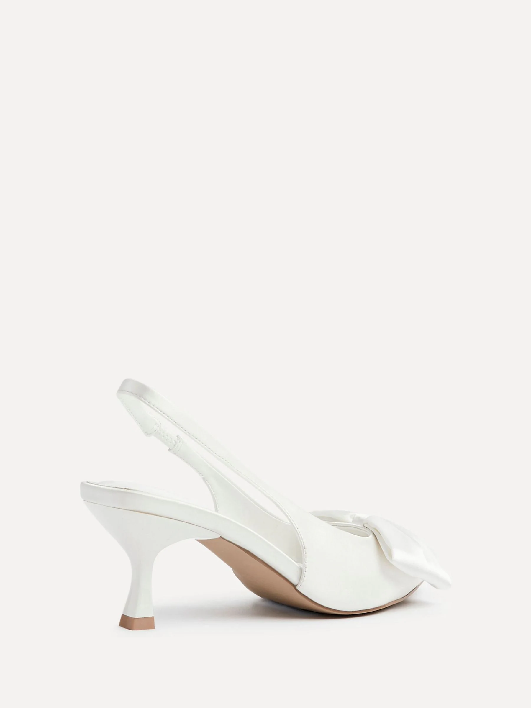 Linzi Bridal Merlot Satin Slingback Court Heels With Bow Detail