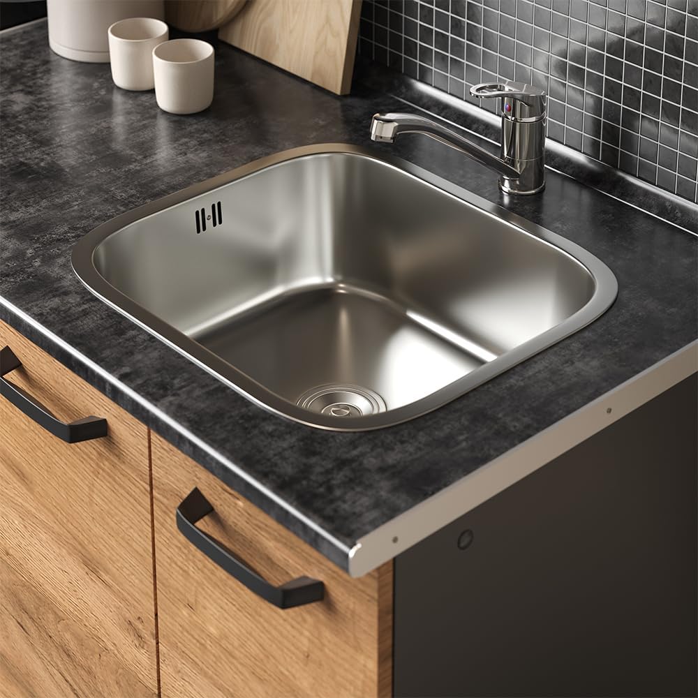 Vicco Singleküche R-Line, Goldkraft Eiche/Anthrazit, 160 cm mit Herdumbauschrank ohne Arbeitsplatte