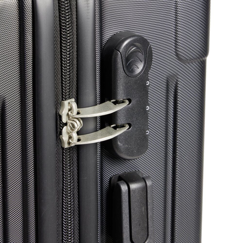 Valise cabine trolley à roulettes noir 91L grand modèle