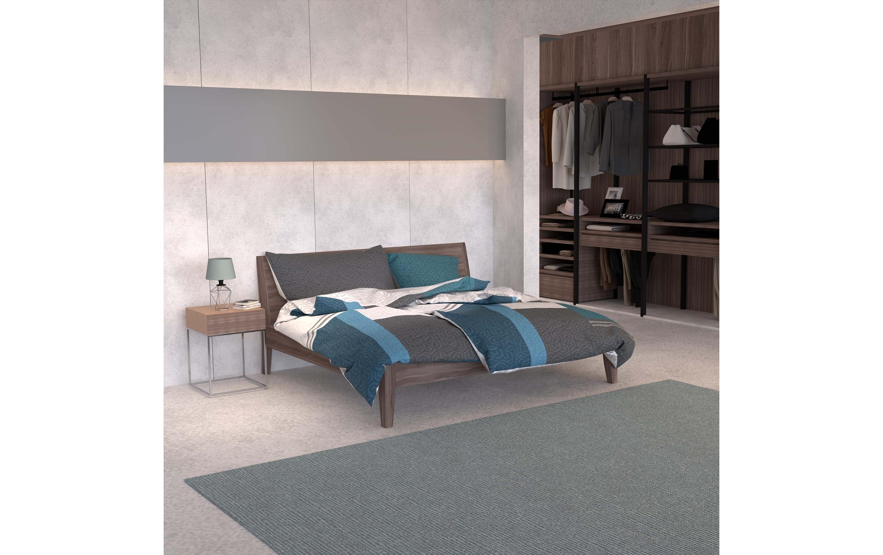 Kopfkissenbezug Joakim 50 x 70 cm, Graphit/WeissSatin-Kissenbezug