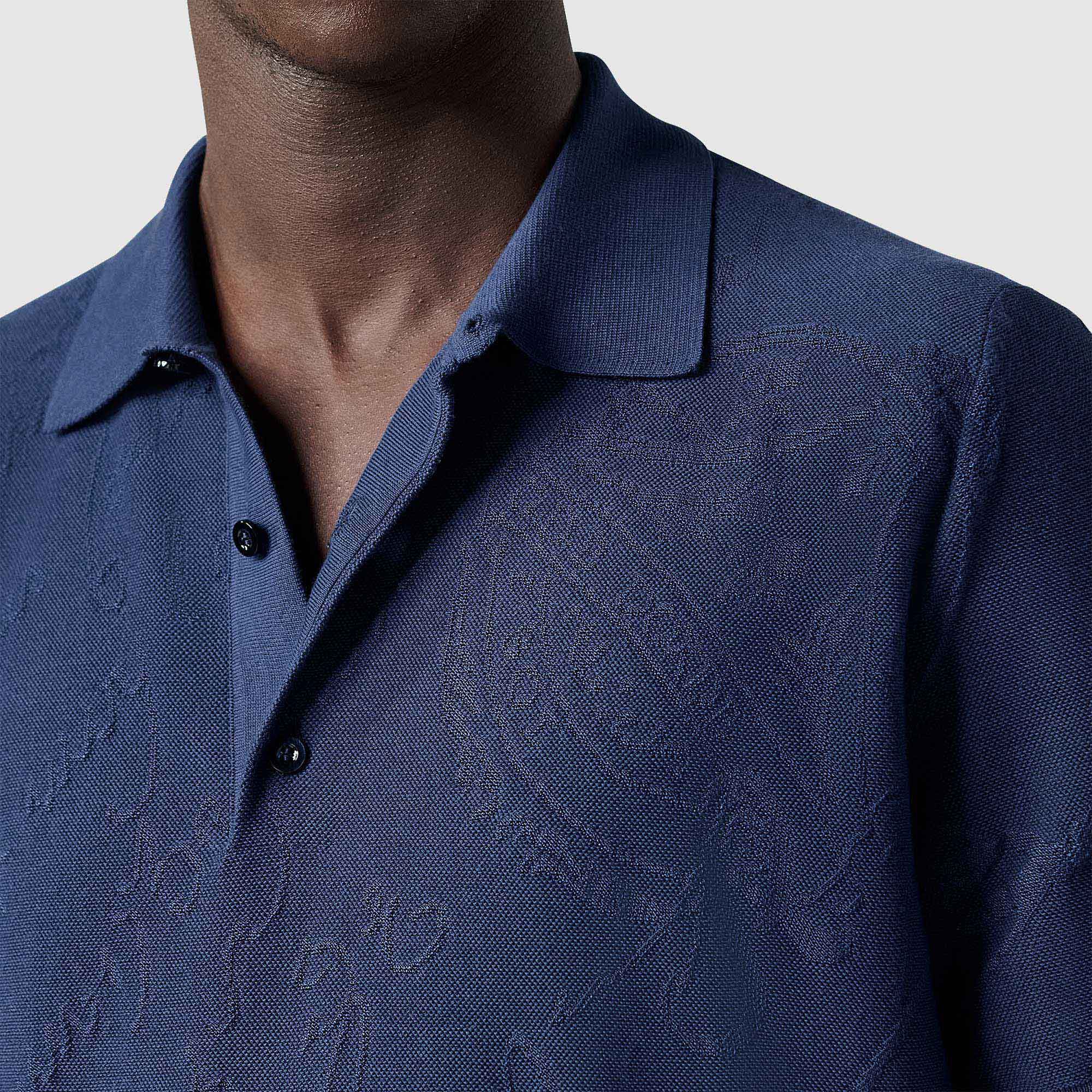 Polo Pique Scritto En Coton Et Soie