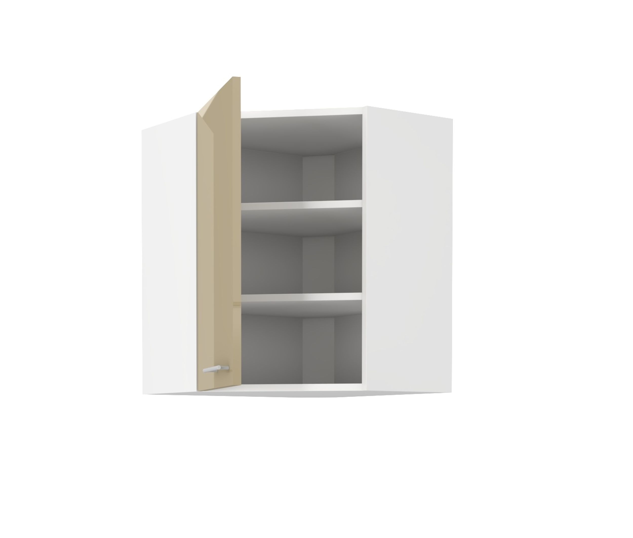 Eckhängeschrank 60x60 Lara Cappuccino Hochglanz Küchenzeile Küchenblock Küche