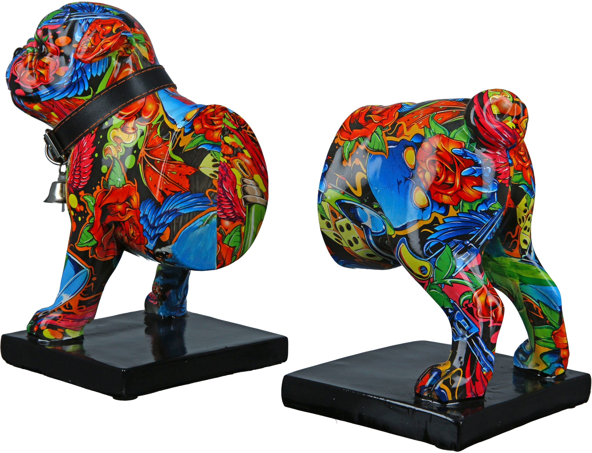 Casablanca by Gilde Tierfigur »Buchstütze 2er-Set Mops Street Art« Graffiti-Design