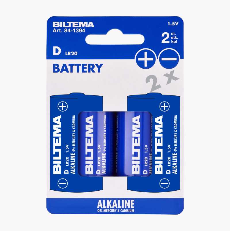 D/LR20 Alkalisk batteri, 2-pk.