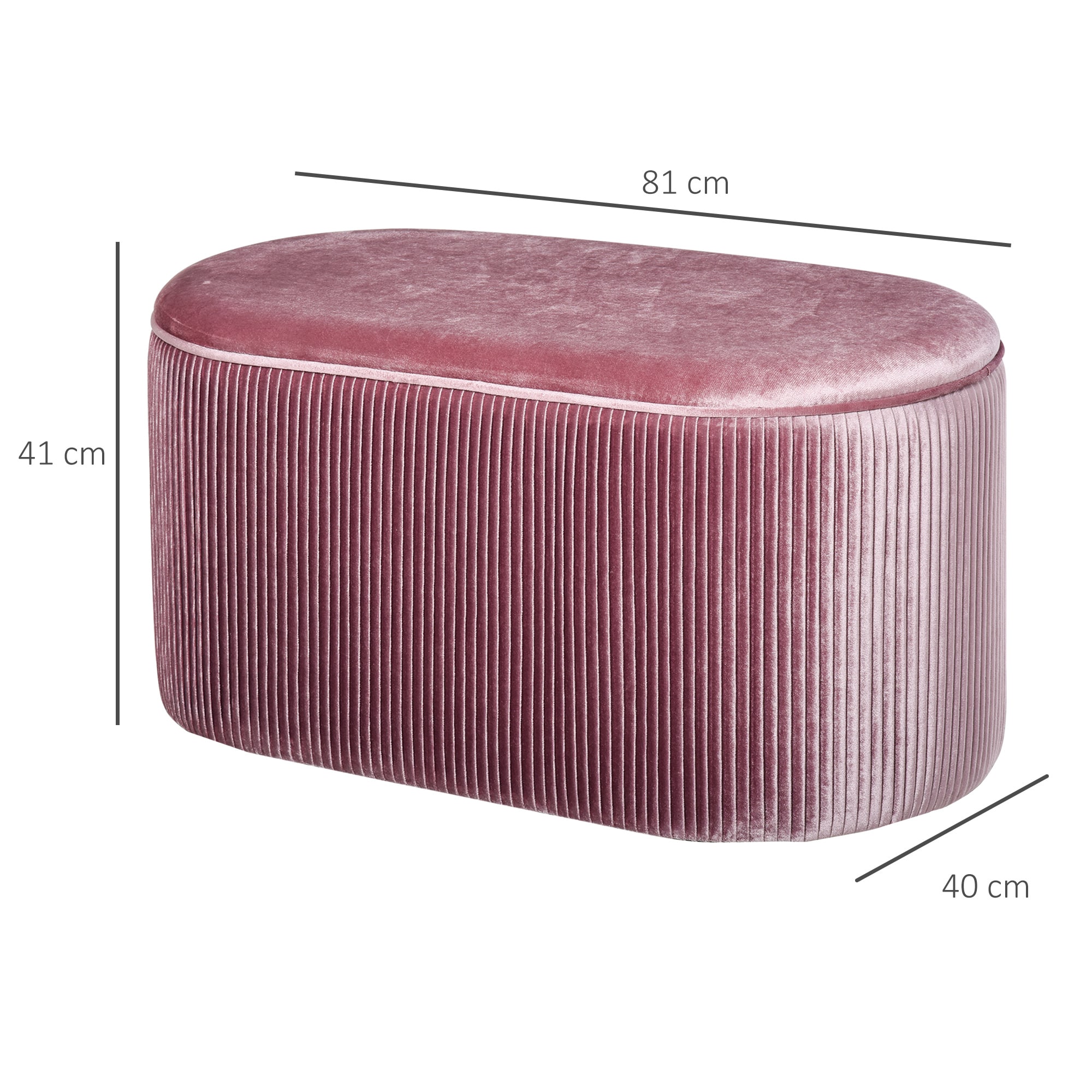 HOMCOM Sitzbank mit Stauraum rosa 81 x 40 x 41 cm (BxTxH)