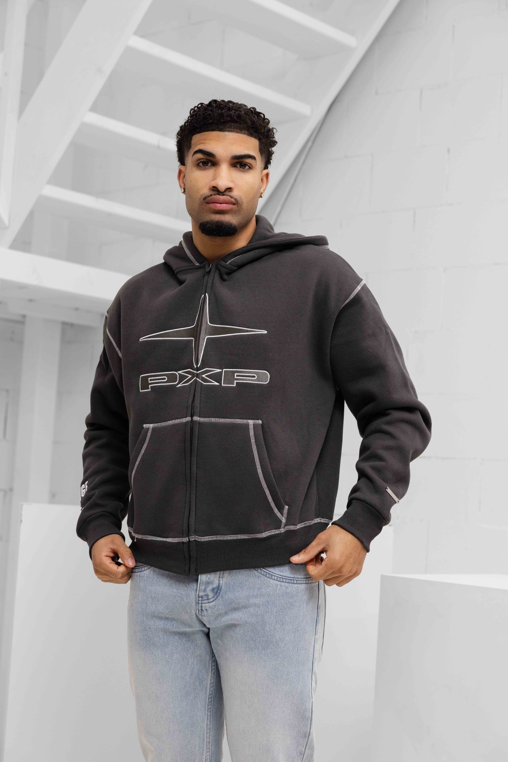 Project X Paris UK Drip Full Zip Hoodie Grijs