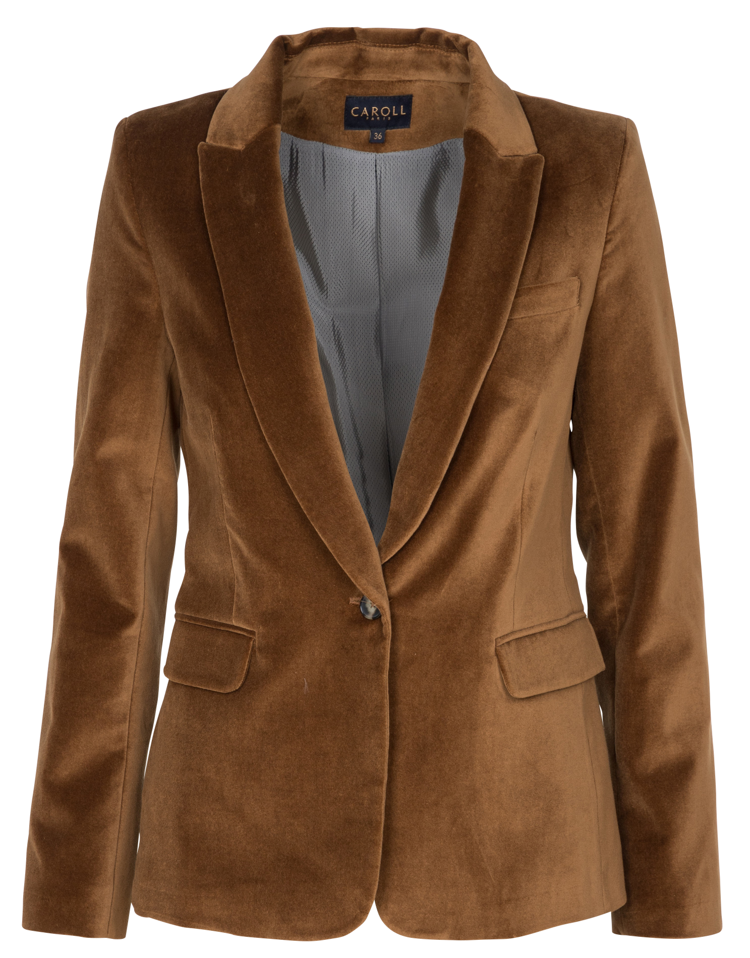 AURORAB - Veste de tailleur en coton aspect velours | Marron