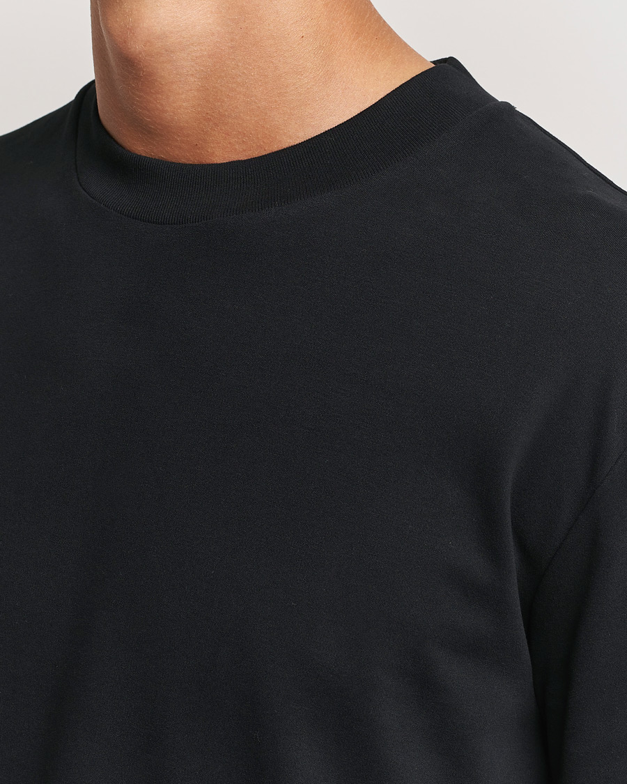 Sunspel Heavy Weight Supima Cotton Long Sleeve T-Shirt Black