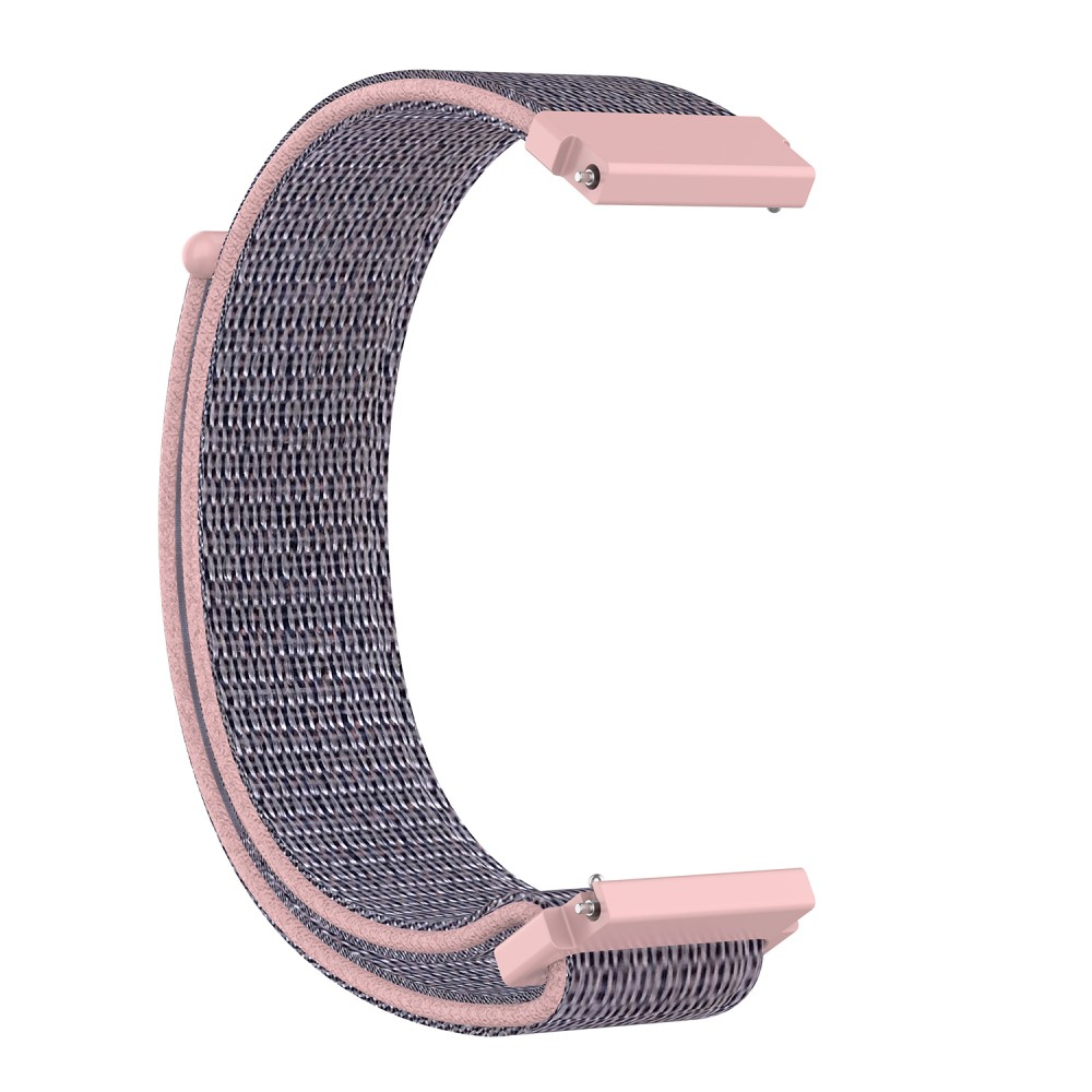 Garmin Venu 3S Nylon Armband mit Klettverschluss (Gelenkumfang: 160-220mm) - Grau / Rosa