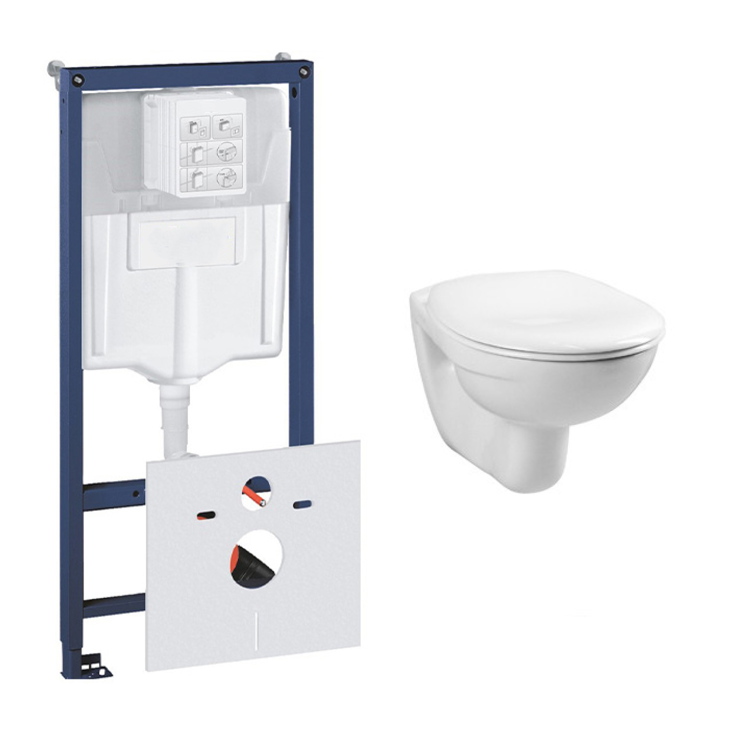 Grohe Rapid toiletset met Plieger Basic toilet en standaard zitting