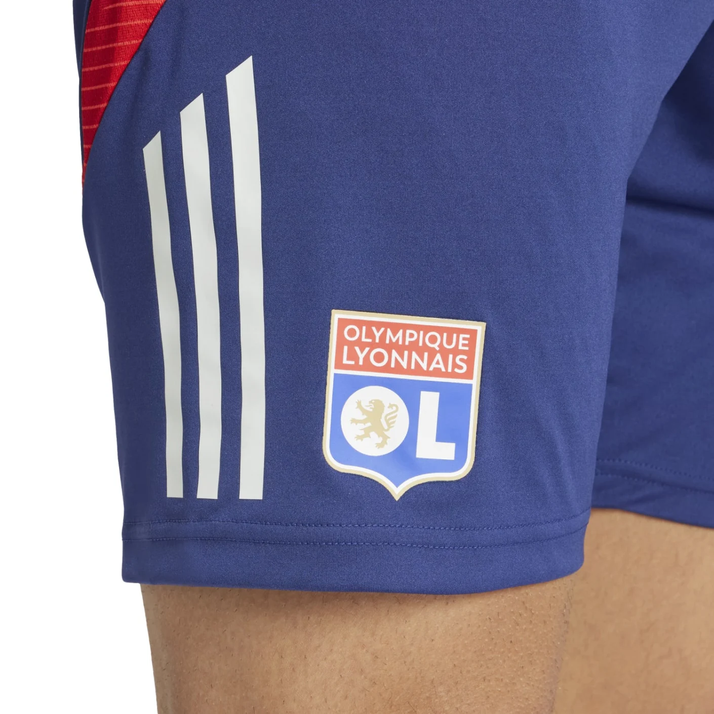 Adidas Olympique Lyon Trainingsbroekje 2024-2025 Donkerblauw Rood Wit