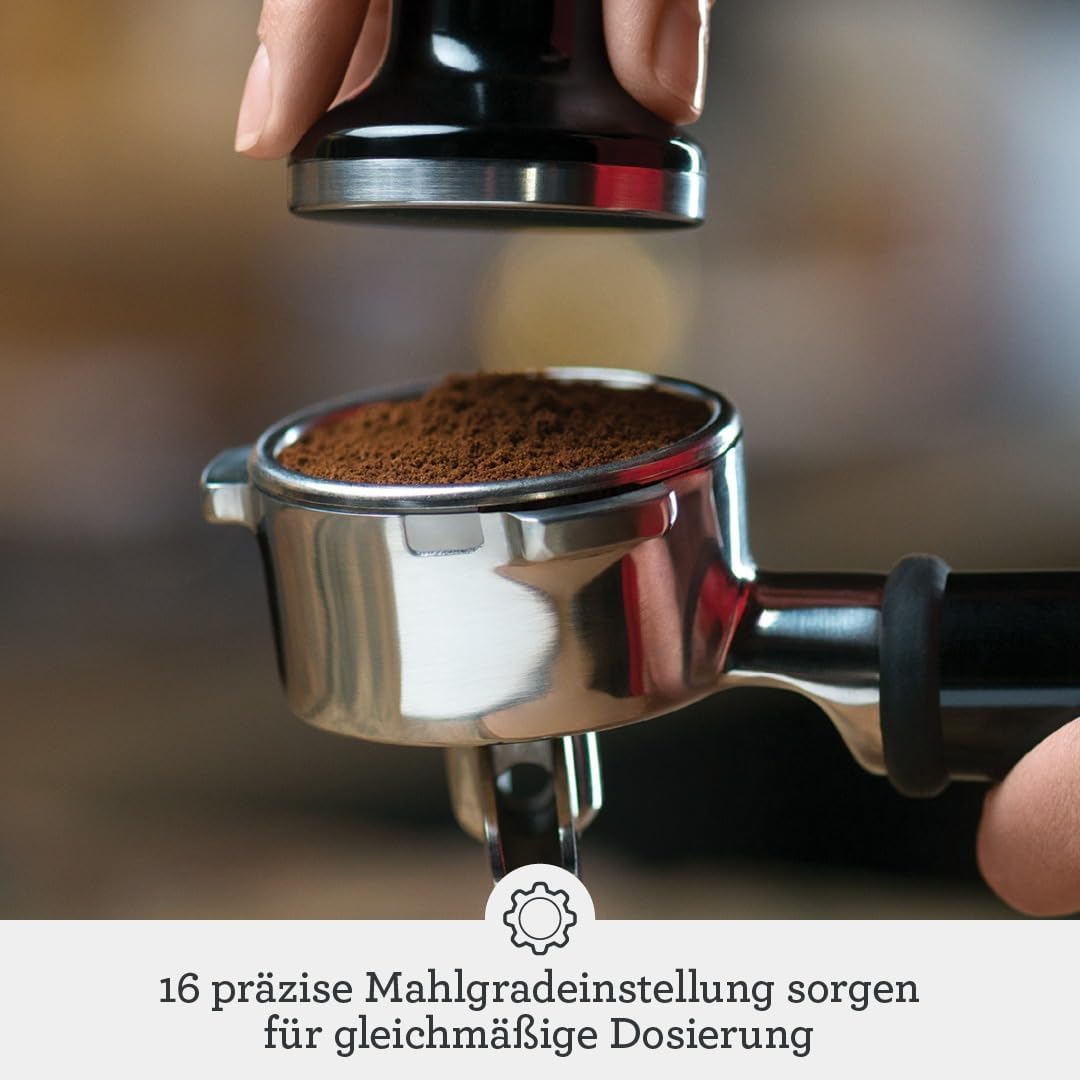 Sage - The Barista Express - Kaffeemaschine mit manuellem Milchaufschäumer & Mahlwerk - Automatisches Mahlen, individueller Milchschaum - Milchkännchen mit Temperaturkontrolle - Schwarzer Trüffel