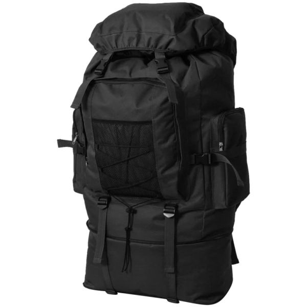 vidaXL Mochila Estilo Exército Xxl 100 L Preto - 91097