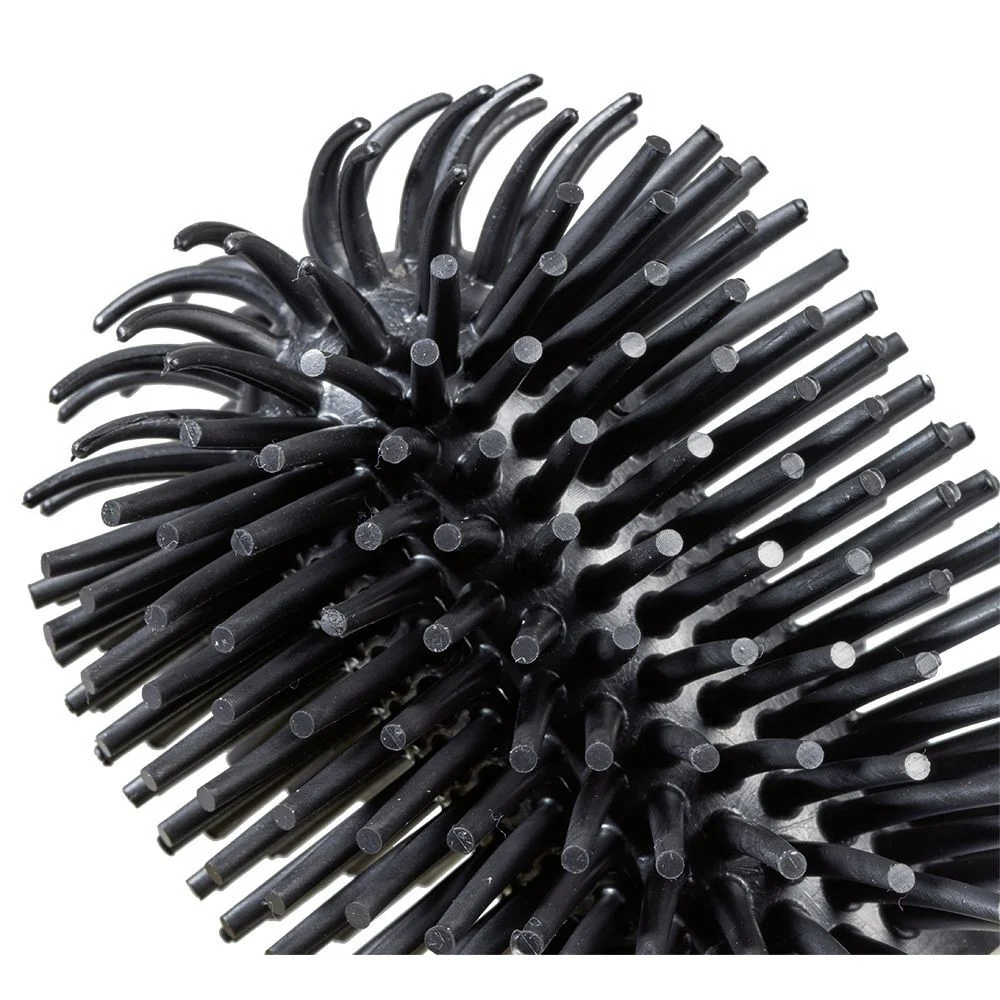 Brosse WC silicone ronde avec support noir