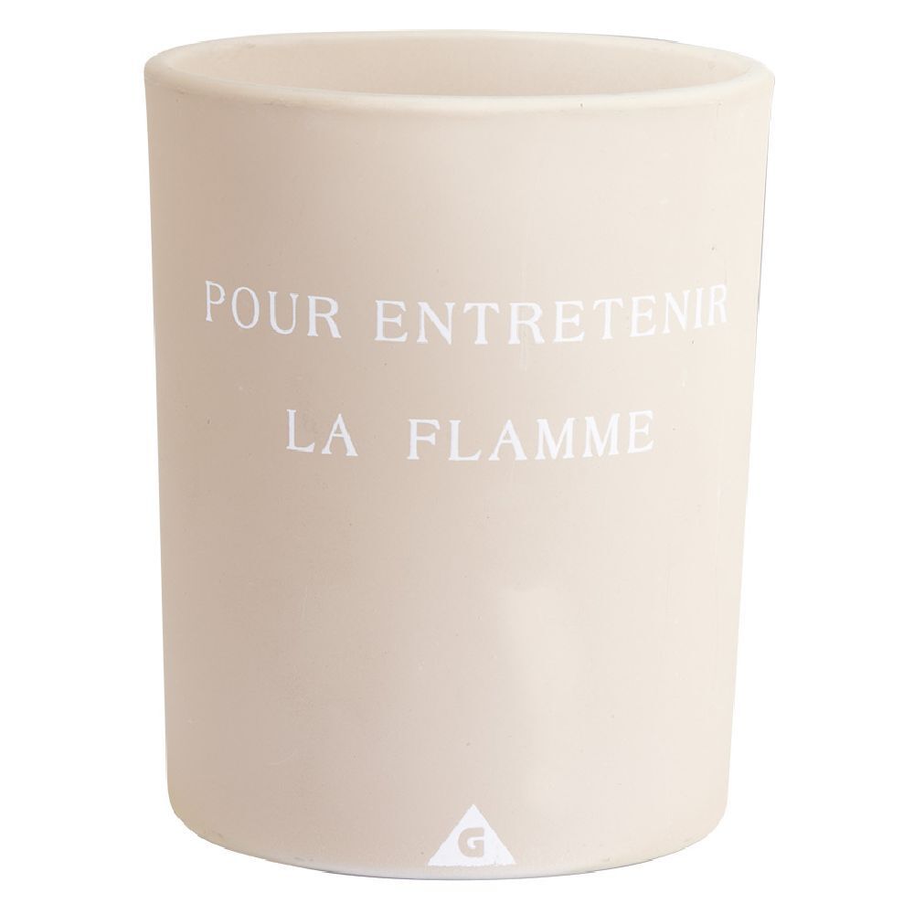Bougie beige imprimée senteur jasmin orchidée 40H