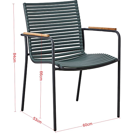 Mood Classic havestol med teak armlæn - skifer grå