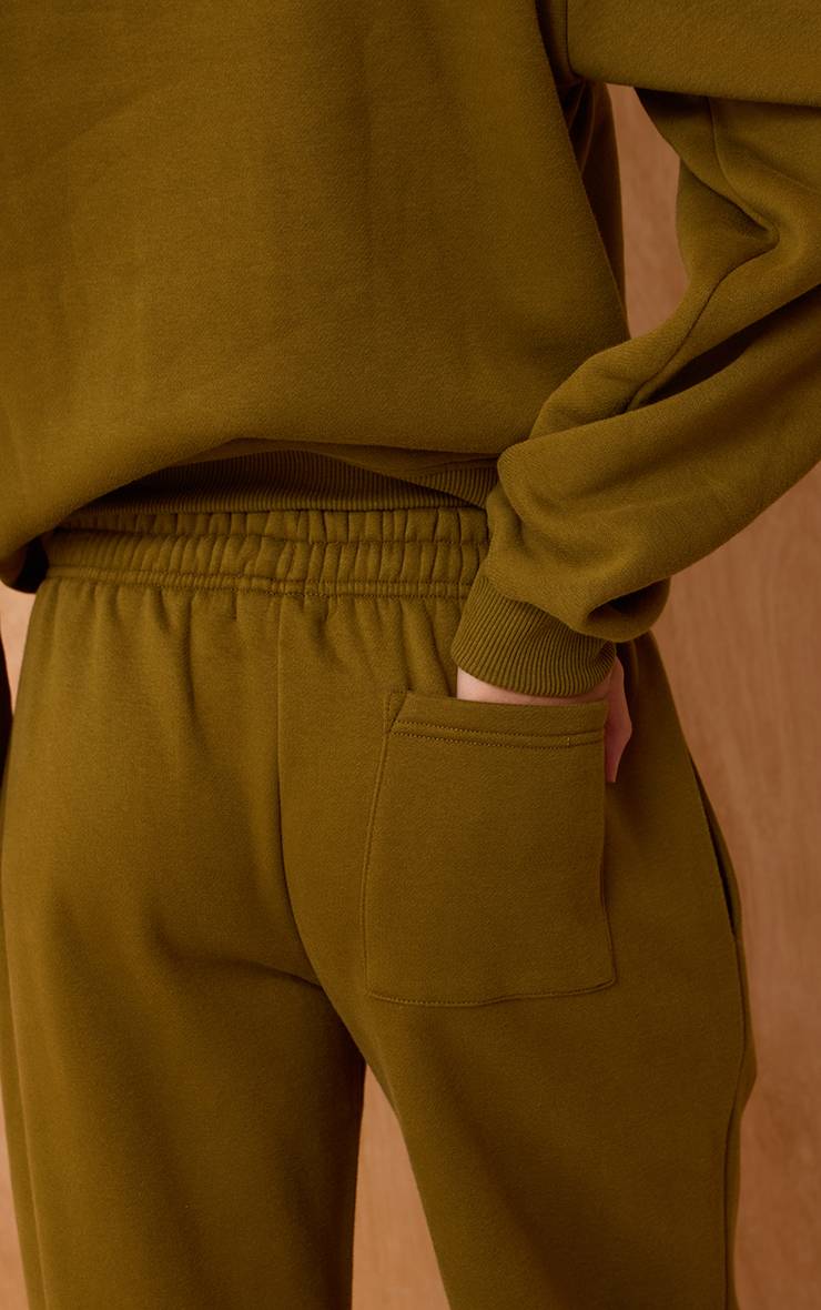 Vert Olive Pantalon De Jogging À Jambe Droite