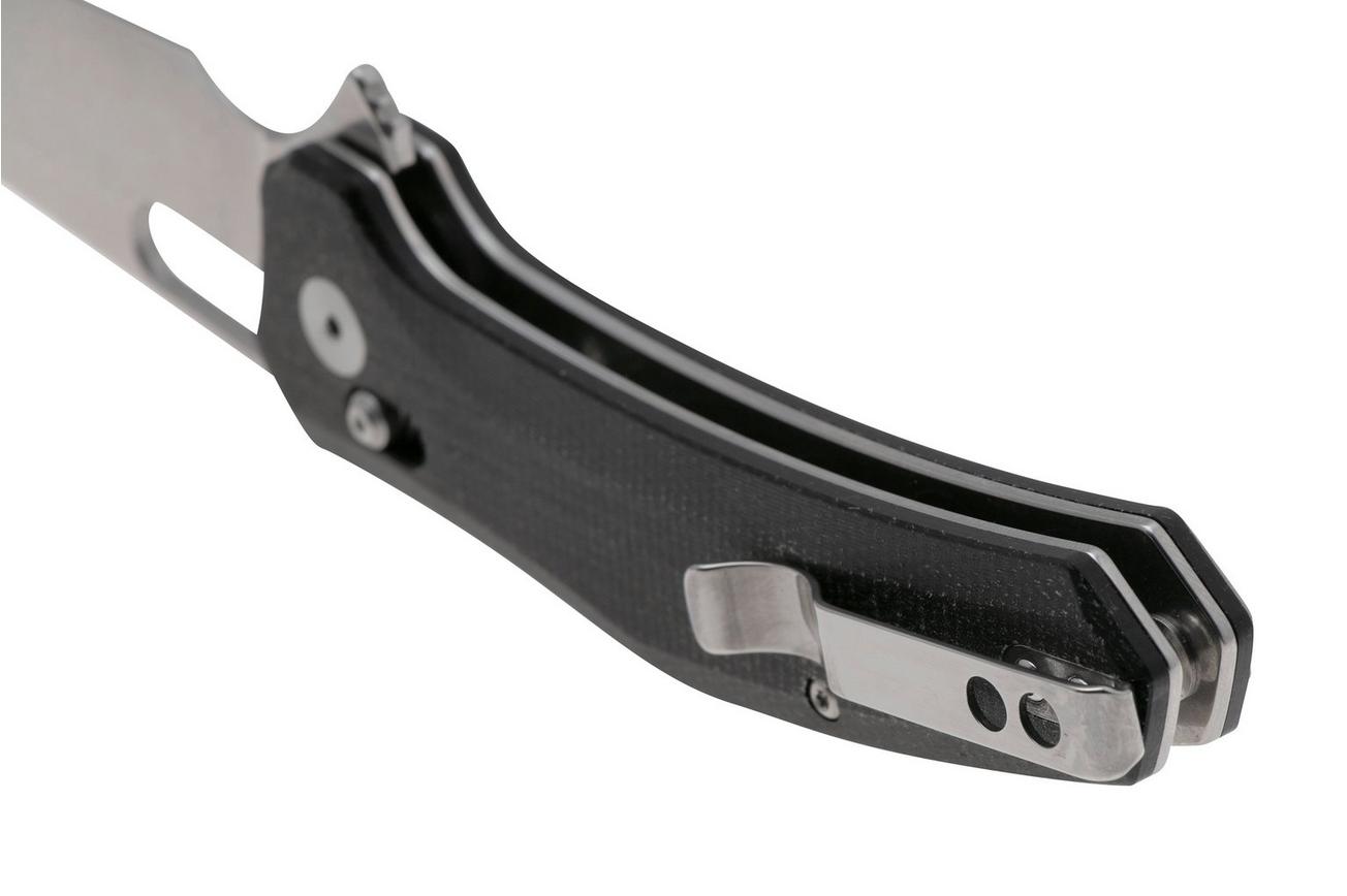QSP Knife Emu 164-A1, Stonewashed 14C28N, Black Micarta, zakmes
