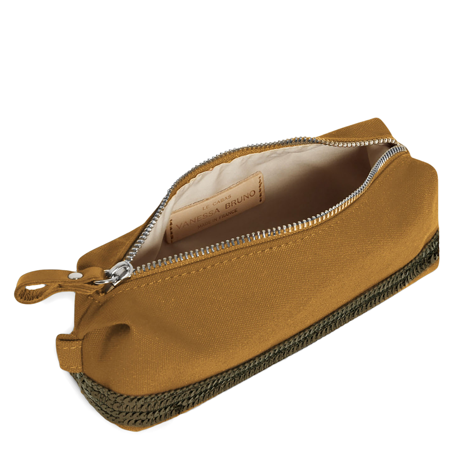 Trousse avec bande sequins | Marron