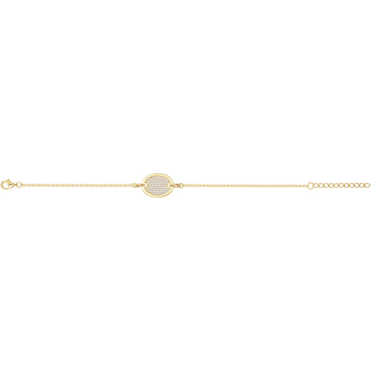 Bracelet en Plaqué Or avec oxyde de zirconium blanc