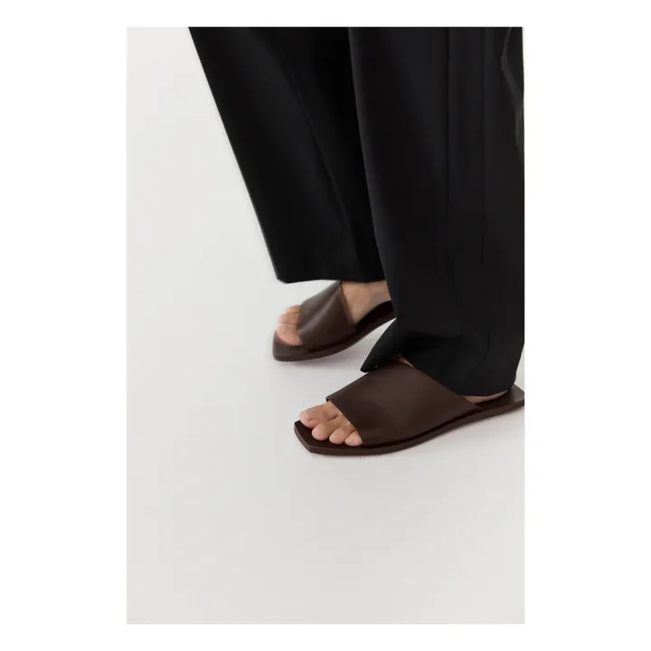 St Agni Mules Asymmetric Slide | Chocolat
