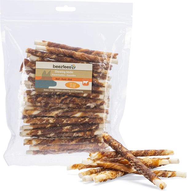 Beeztees hondensnack kauwstaafjes rund met eend 40 stuks