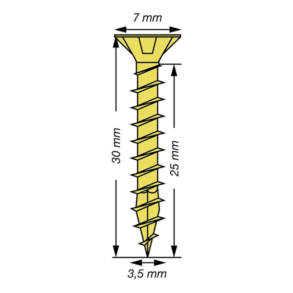 SPAX SENKHODE GUL 3,5X30, M 75 STK