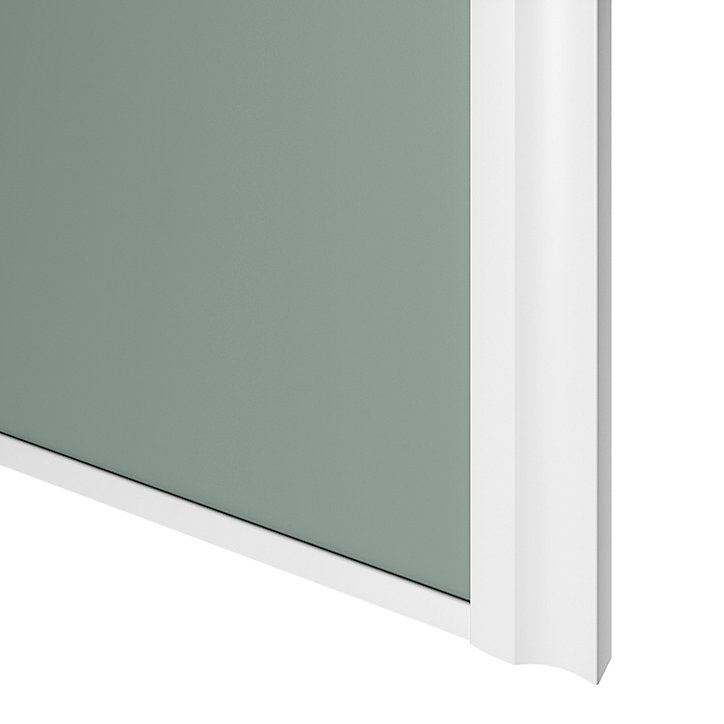Porte de placard coulissante atelier vert de gris profil blanc GoodHome Arius H. 248,5 x L. 91.2 cm + amortisseurs