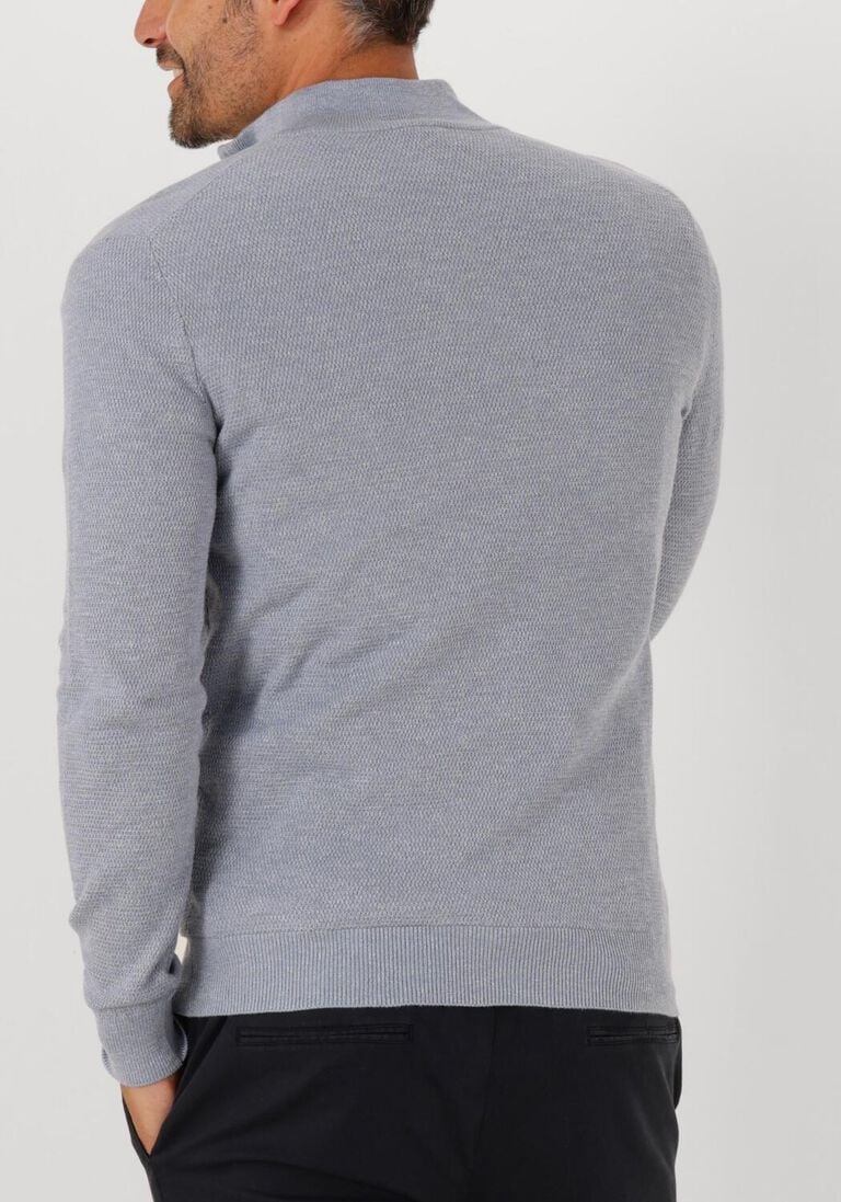 grijze profuomo trui pullover half zip twinkle slub