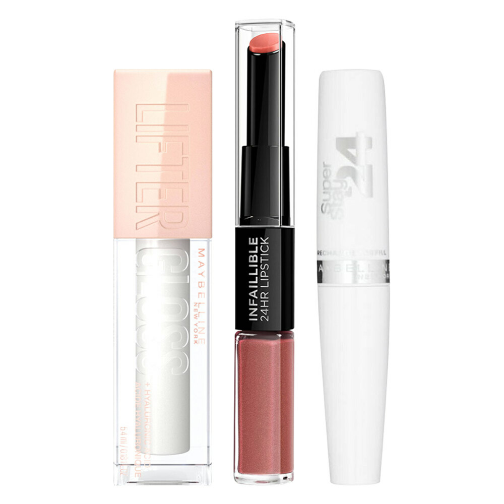 L'Oréal + Maybelline Lipstick, Lipgloss & Lippenbalsem Pakket