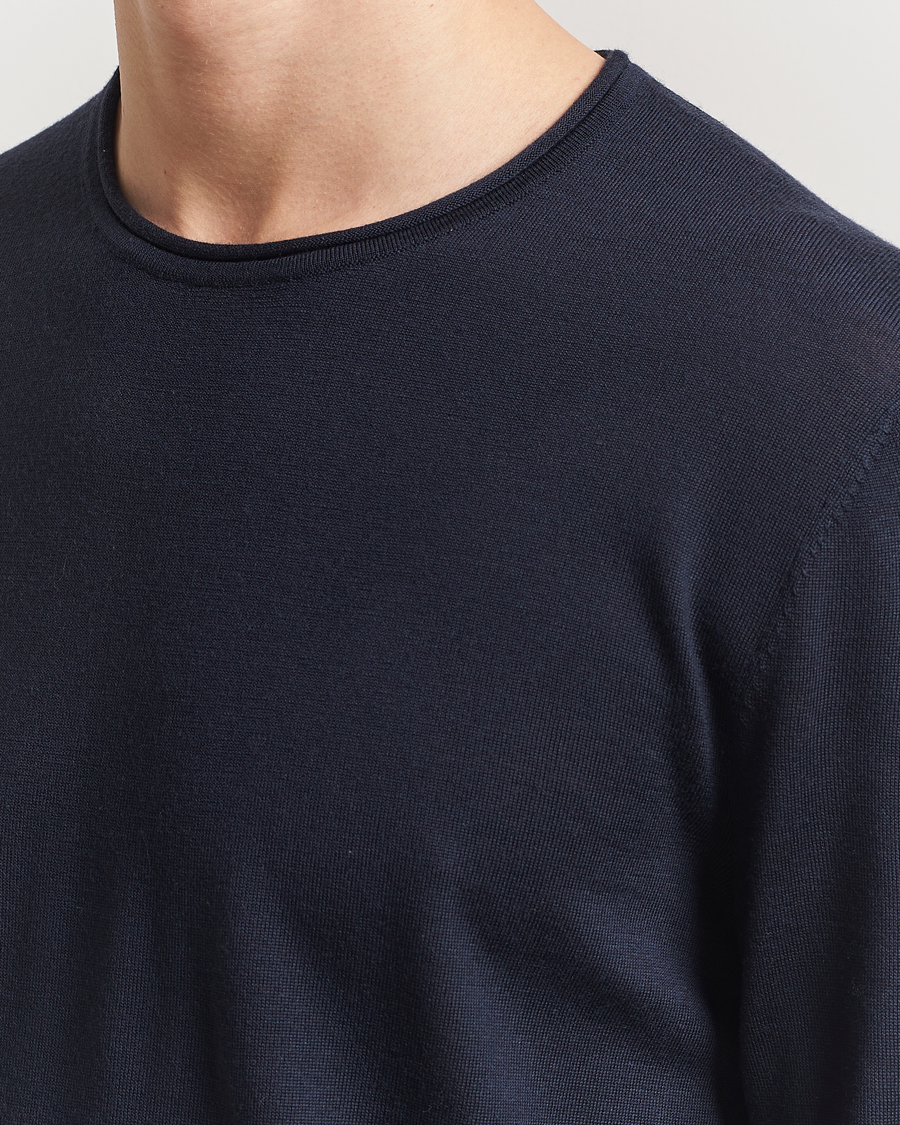 Filippa K Rolled Edge Knitted Sweater Navy