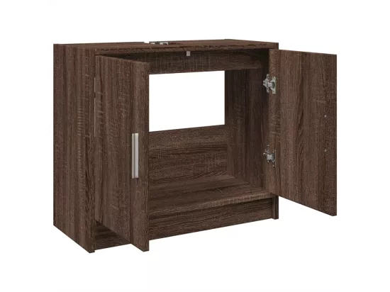 Armoire d'évier chêne marron 63x29x55 cm bois d'ingénierie