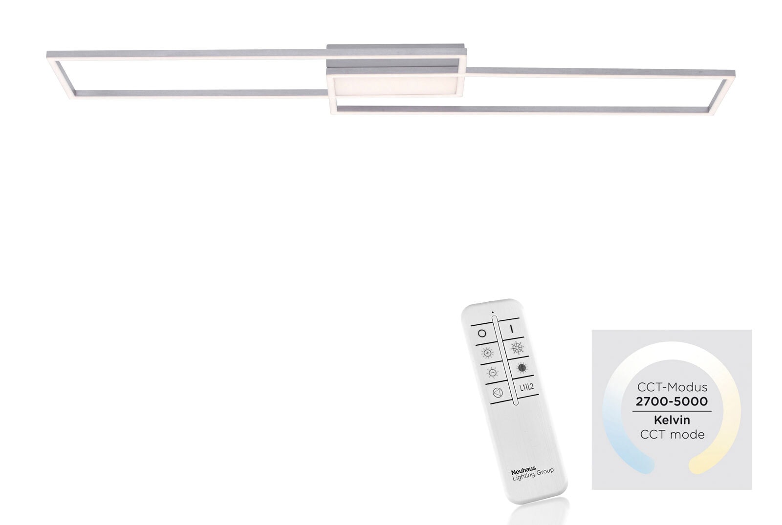 LED-Deckenleuchte Asmin 109,5x25,5 Alu