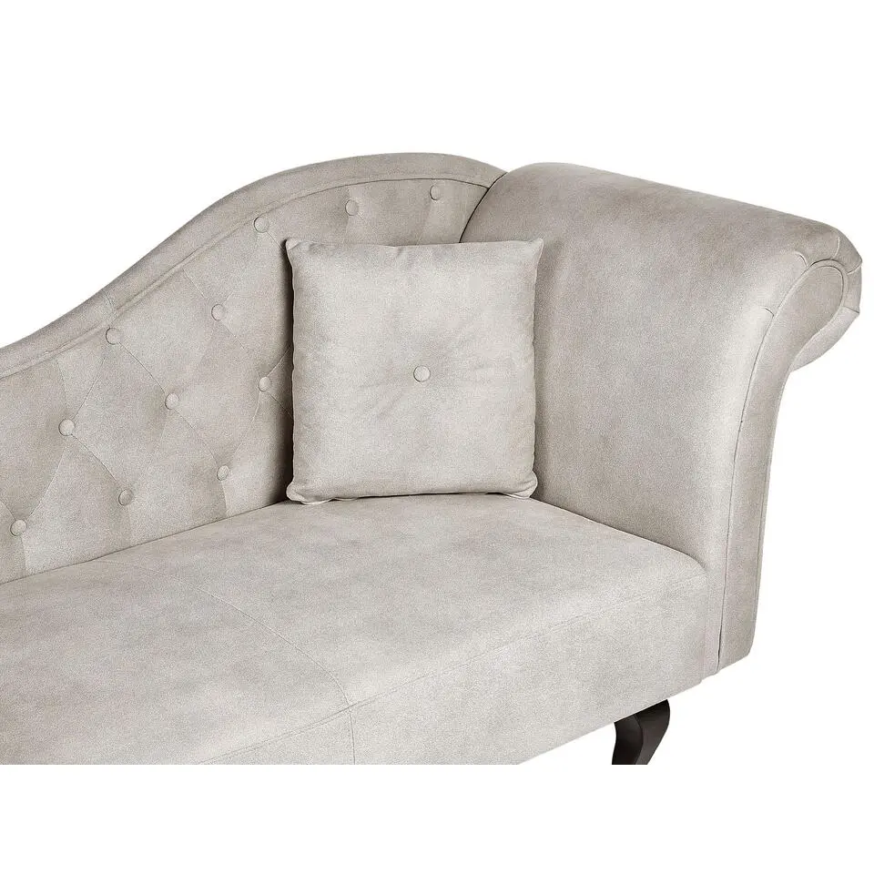 LATTES II - Chaise longue - Taupe - Rechterzijde - Fluweel