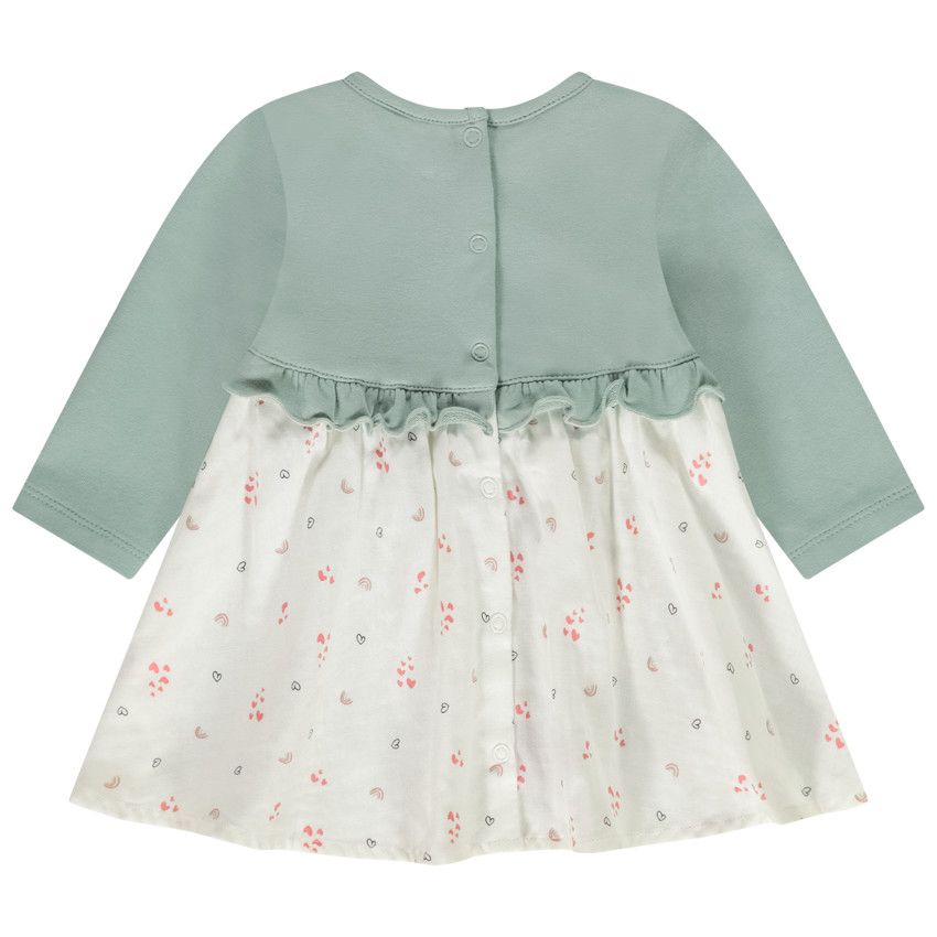 Robe effet 2 en 1 imprimé fantaisie pour bébé fille - Vert