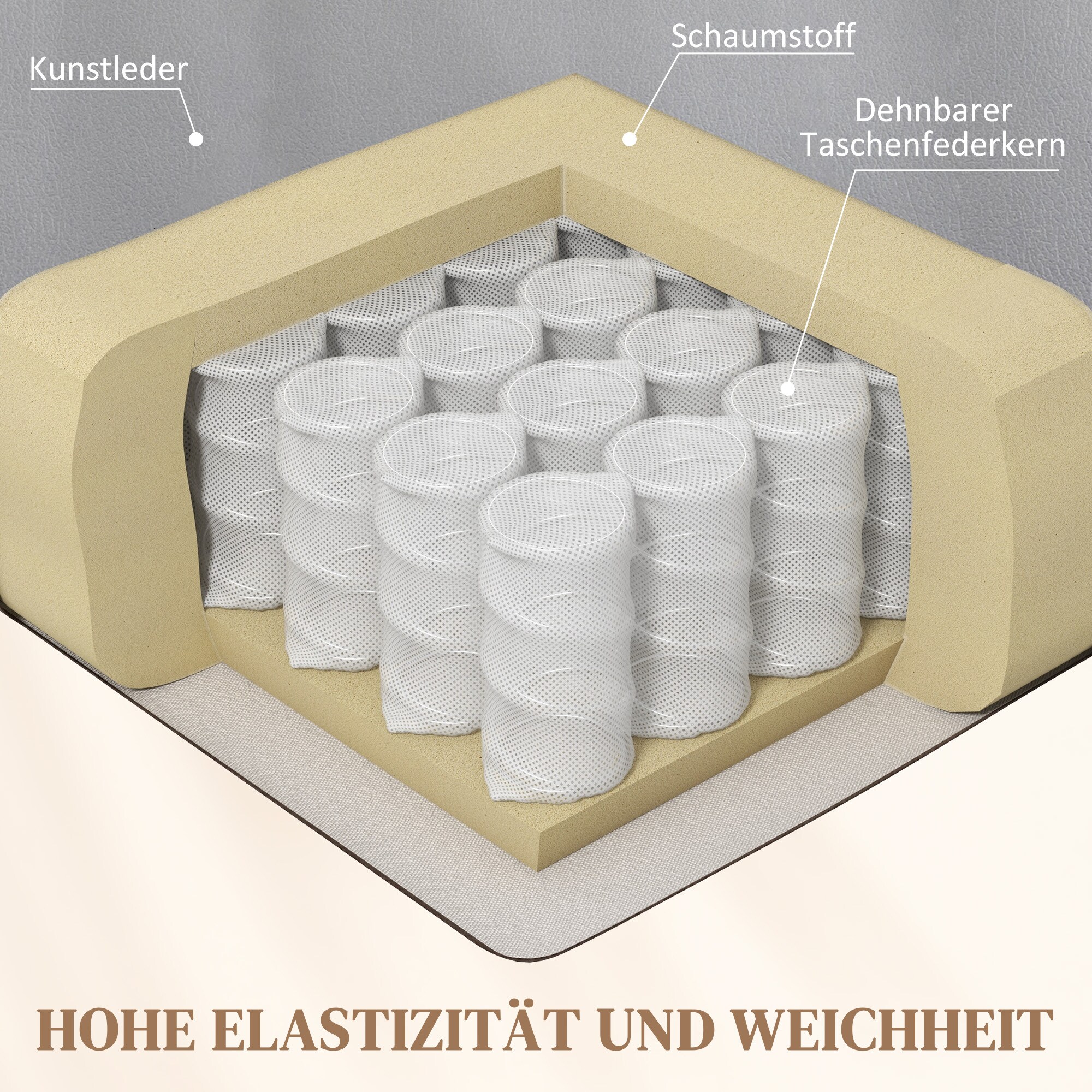 HOMCOM Massagesessel mit Fernbedienung und Getränkehalter grau 89L x 99B x 106H cm