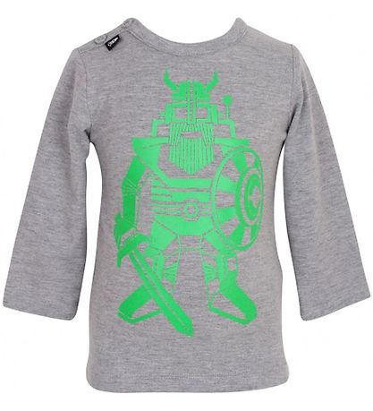 Danefæ Bluse - Grau m. Grüner Robot Viking