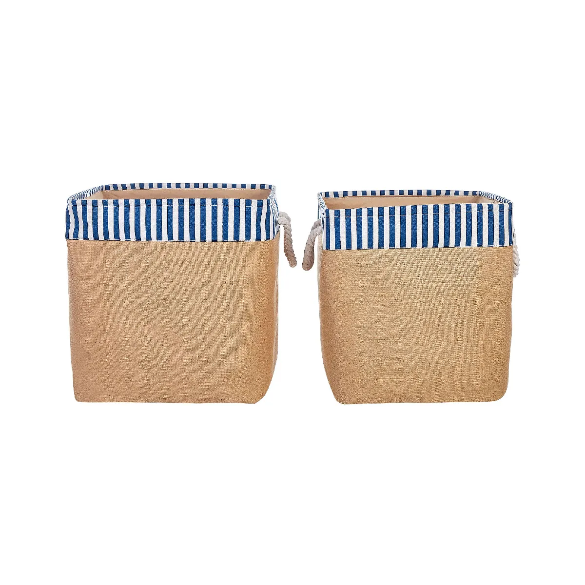 Beliani TUGUL - Lot de 2 paniers en tissu polyester beige