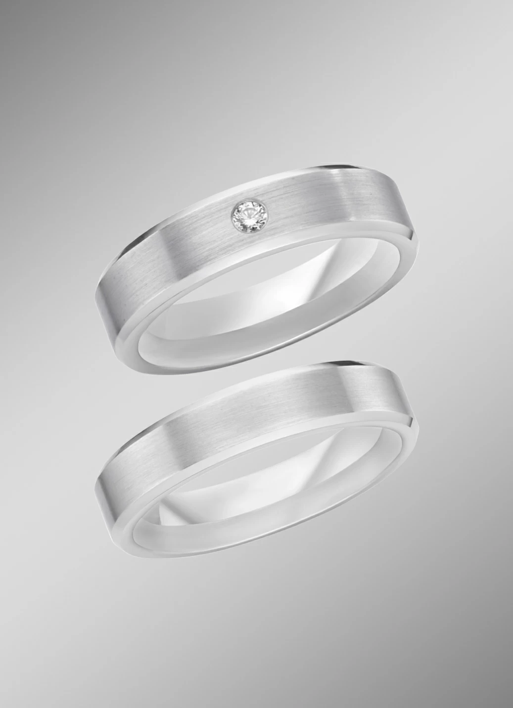 Mattierter Trauring in Silber 925/- fein