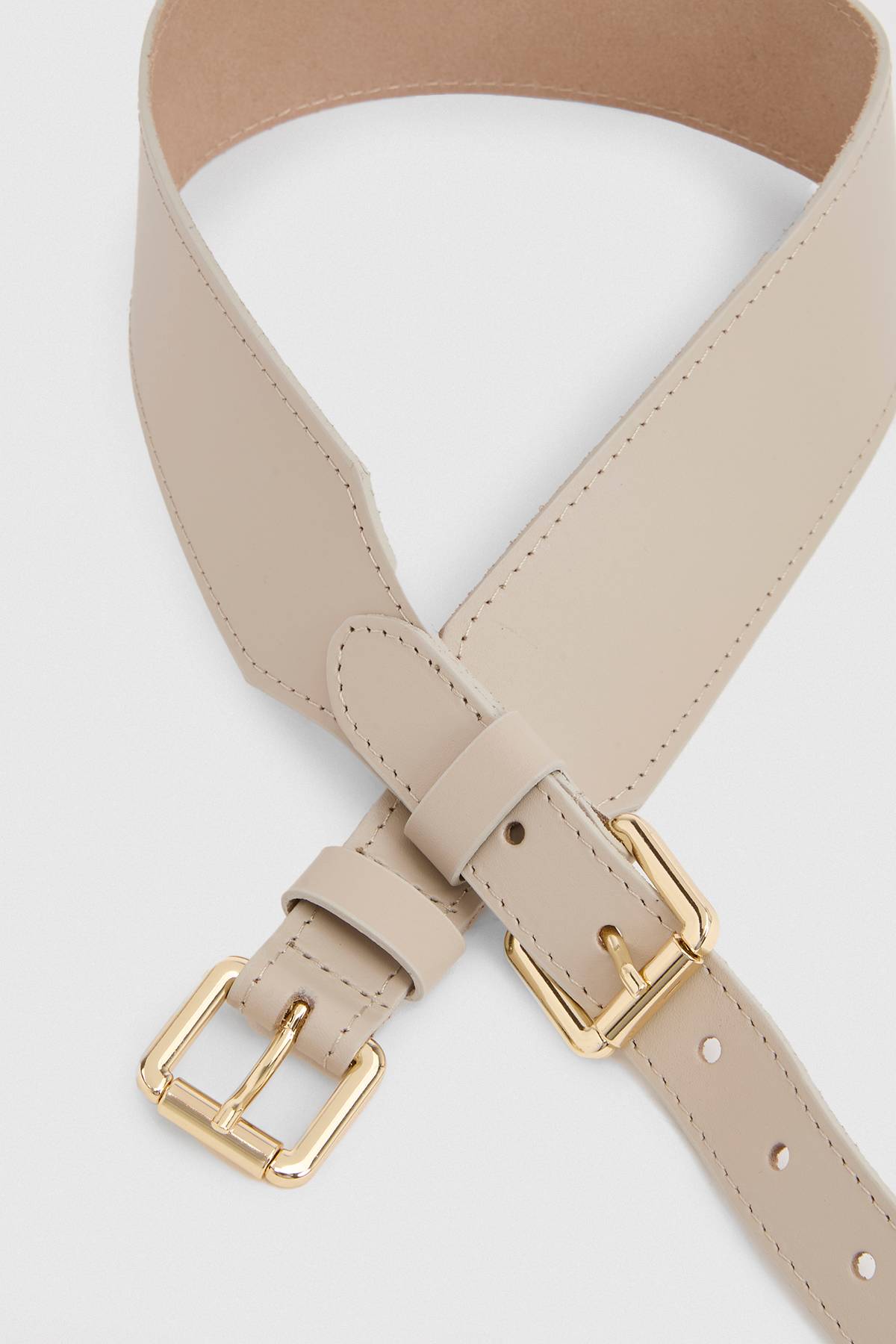 KarenMillen Ceinture en Cuir à Double Boucle