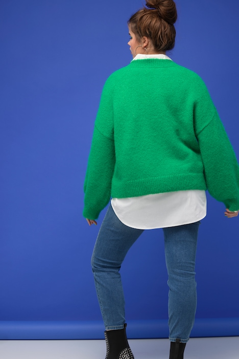 Pullover, oversized, Rundhals, Langarm