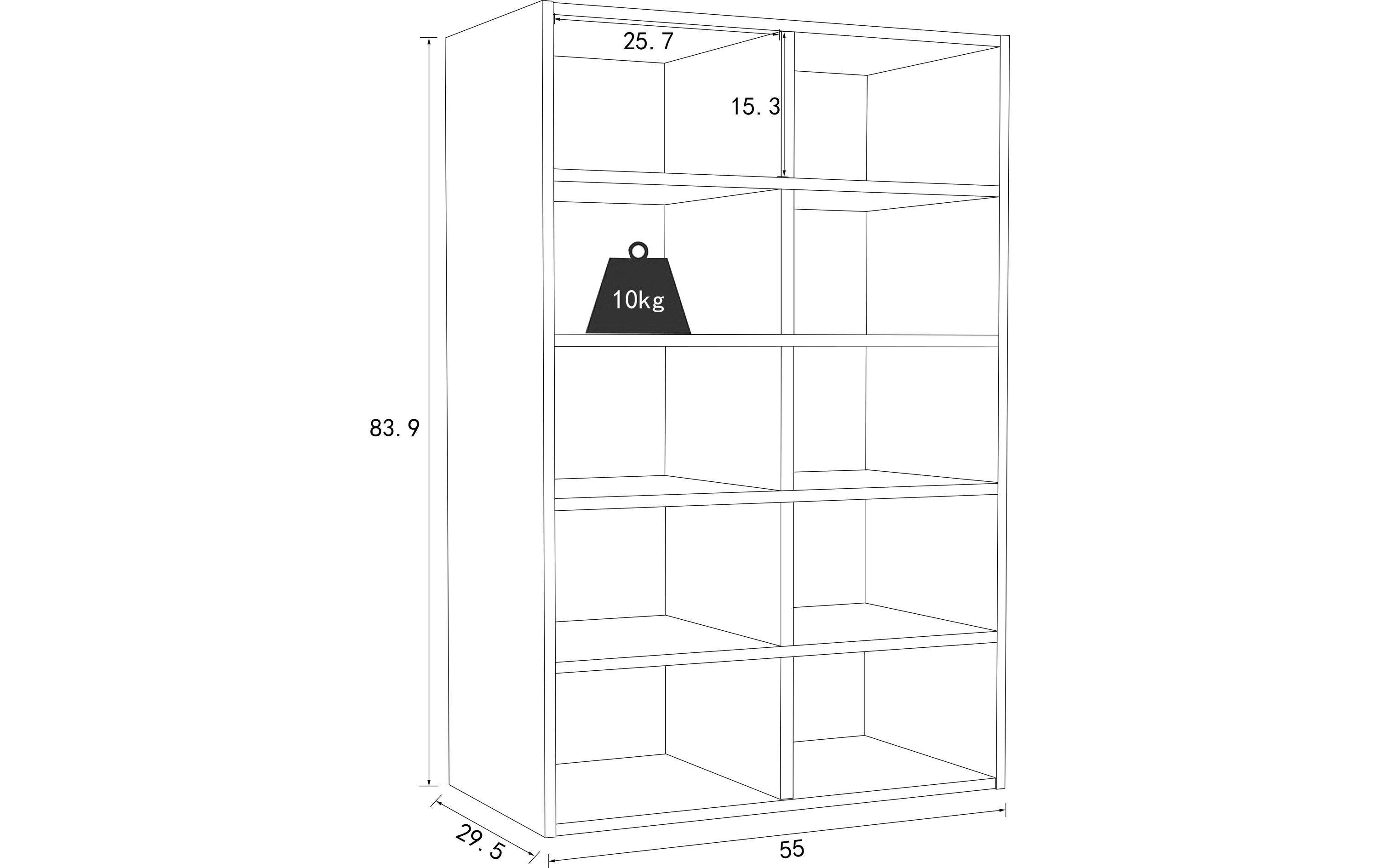Schuhregal Hinsol M 55 x 83.9 cm, Sonoma EicheSchuhablage