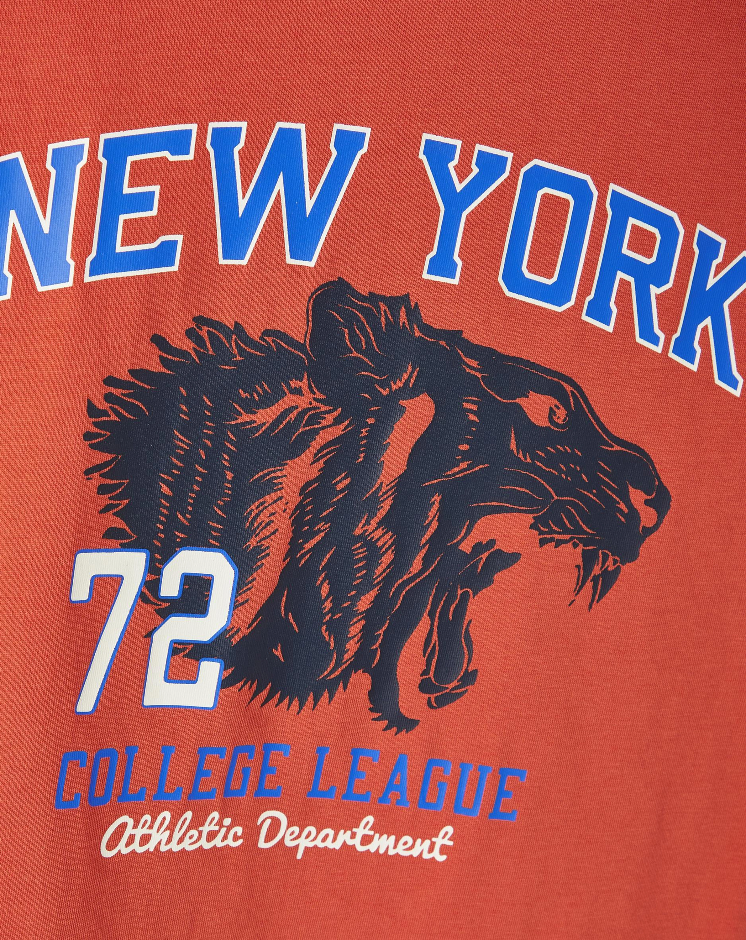 T-Shirt NKMBERT - NY in burnt ochre