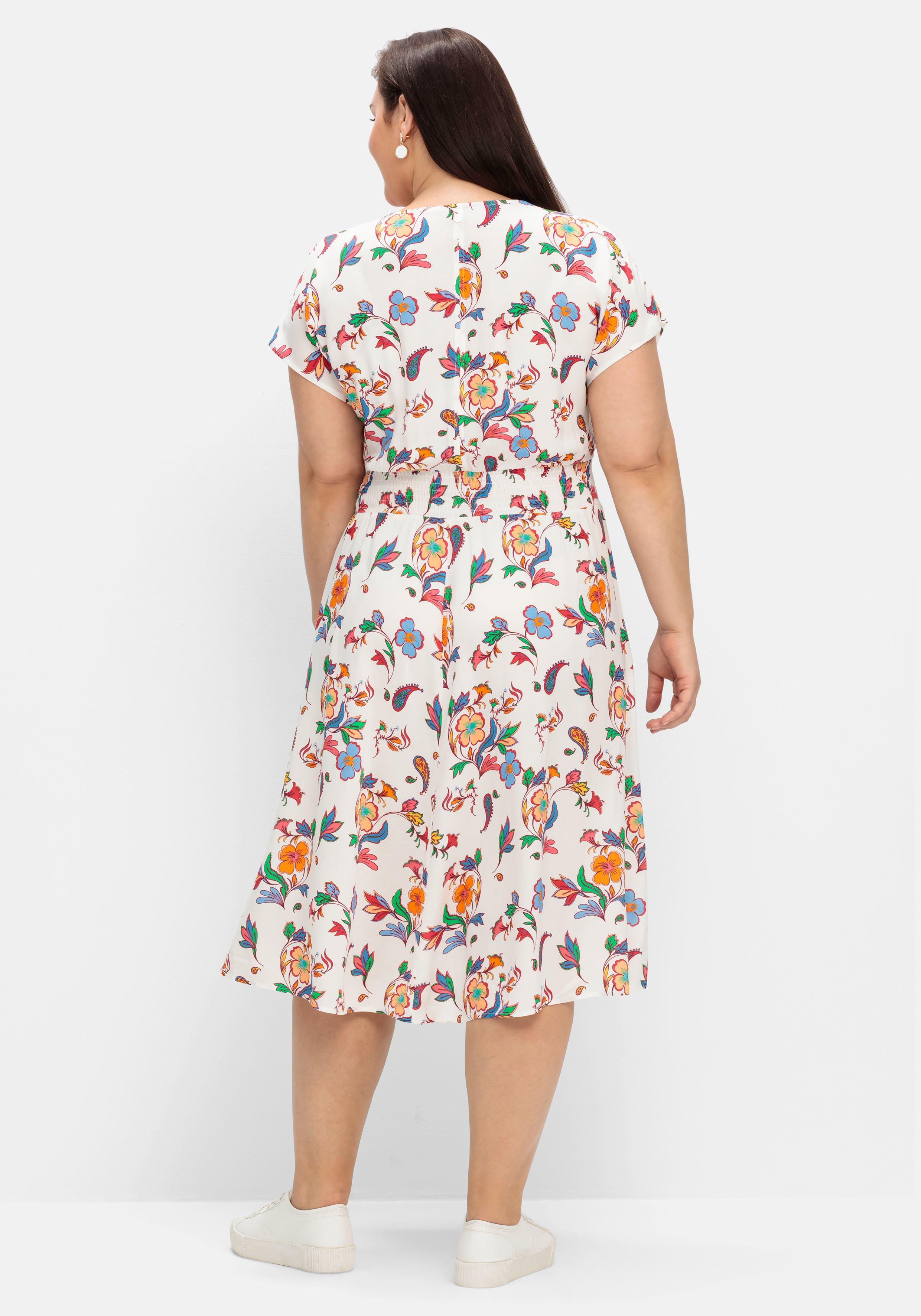 Kleid mit floralem Print und weitem Rockteil