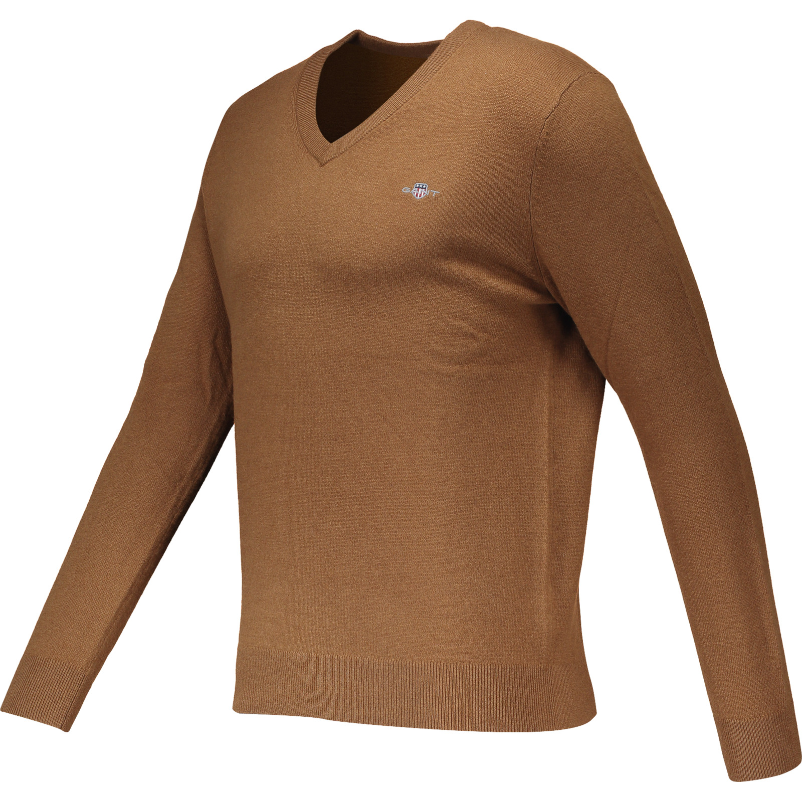 Gant Lambswool V-Neck Pullover XL, braun